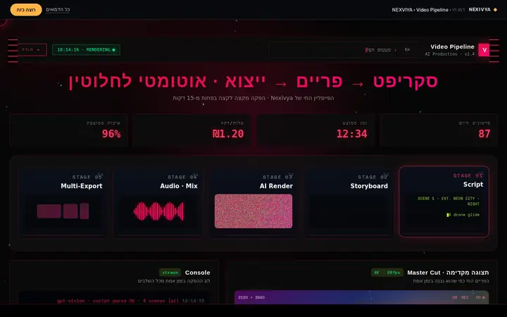 פס ייצור וידאו — מסקריפט לסרטון